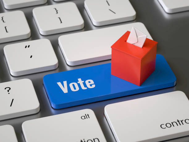 vote key on the keyboard 3d renderingconceptual image